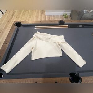 Remi X Revolve White Off the shoulder Cowl Neck Cropped Sweater Women’s Size 1X